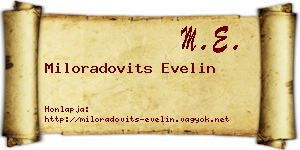 Miloradovits Evelin névjegykártya